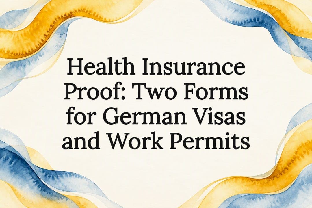 Health Insurance Proof: Two Forms for German Visas and Work Permits