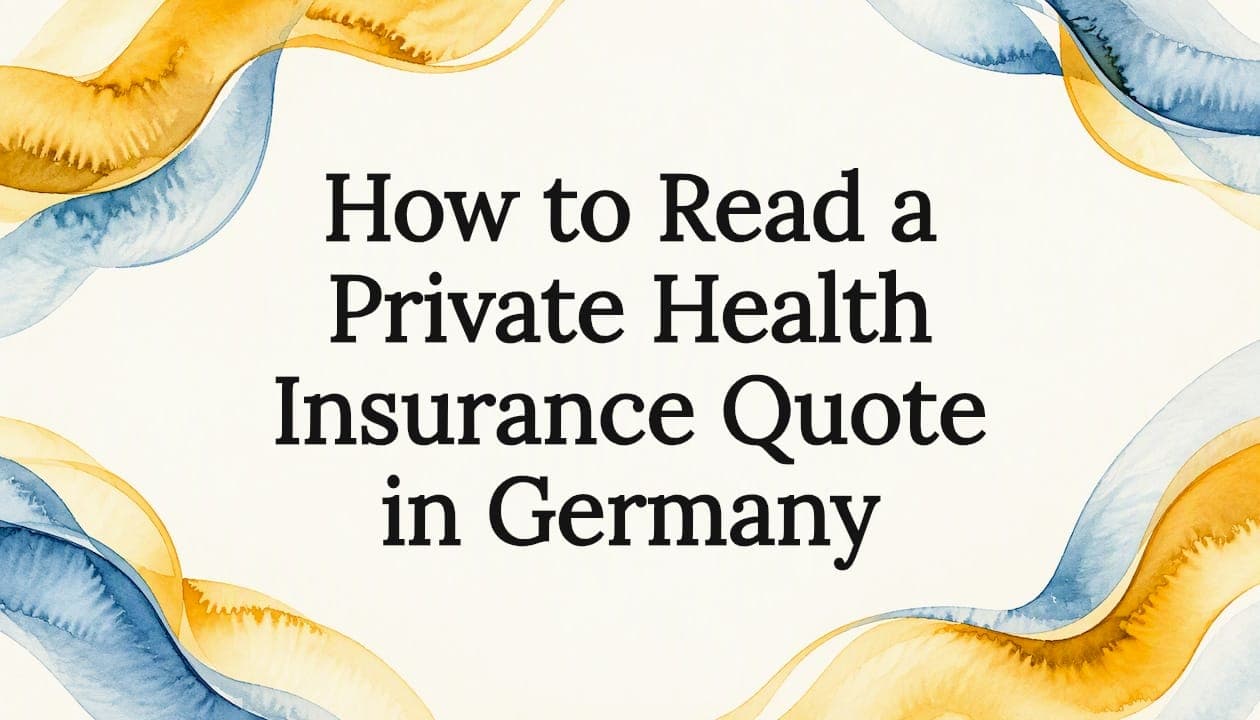 How to Read a Private Health Insurance Quote in Germany